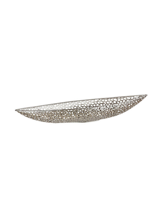 ArteLibre Διακοσμητικό Μπωλ Μεταλλικό Εκρού 19x59x7cm