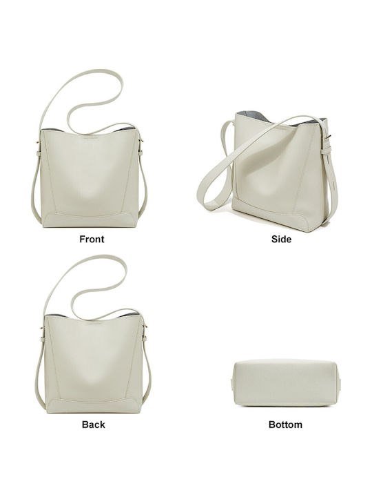 Leather Women's Bag Shopper Shoulder White