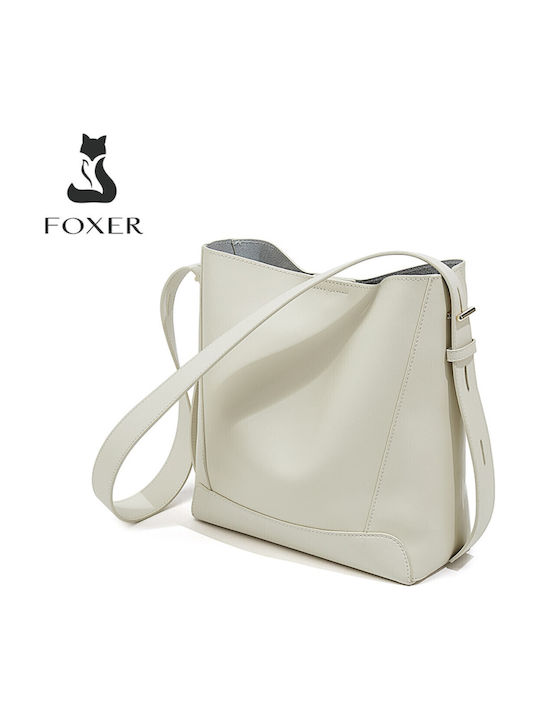 Leather Women's Bag Shopper Shoulder White