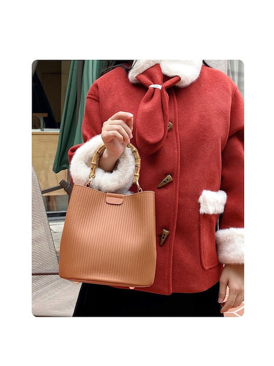 Leather Women's Bag Tote Handheld Brown