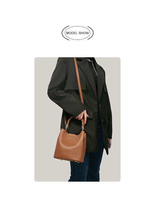 Leather Women's Bag Tote Handheld Brown