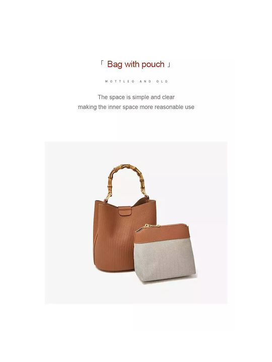 Leather Women's Bag Tote Handheld Brown