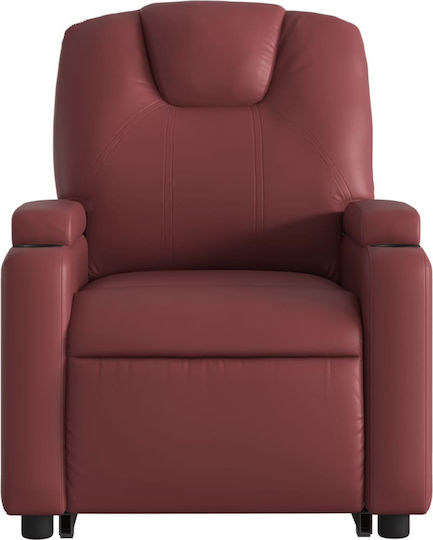 Fotoliu Relax cu Puf din Piele Ecologică Burgundia 74x88x97cm