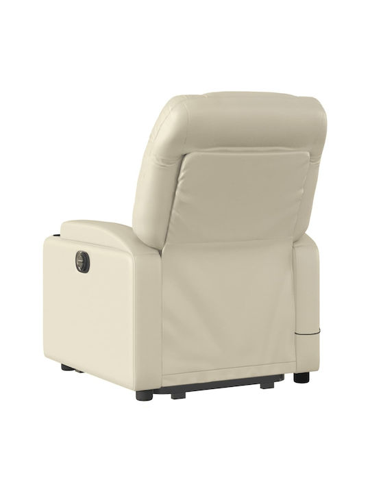 Relaxsessel Friseurwaschbecken mit Fußhocker aus Kunstleder Cream 74x89x100cm