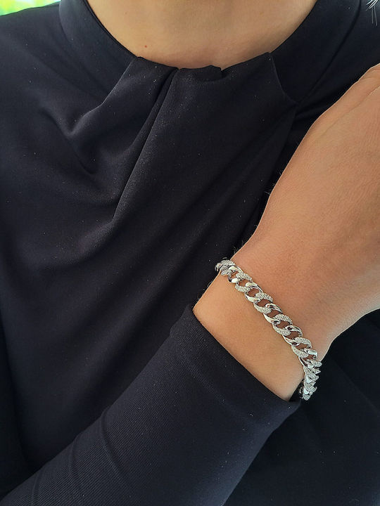 Kosmima Michalis Bracelet Chain made of Silver with Zircon