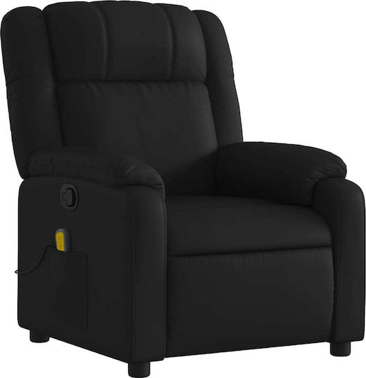 Relax Armchair Massage with Footstool from Leatherette Black 77x95x99cm