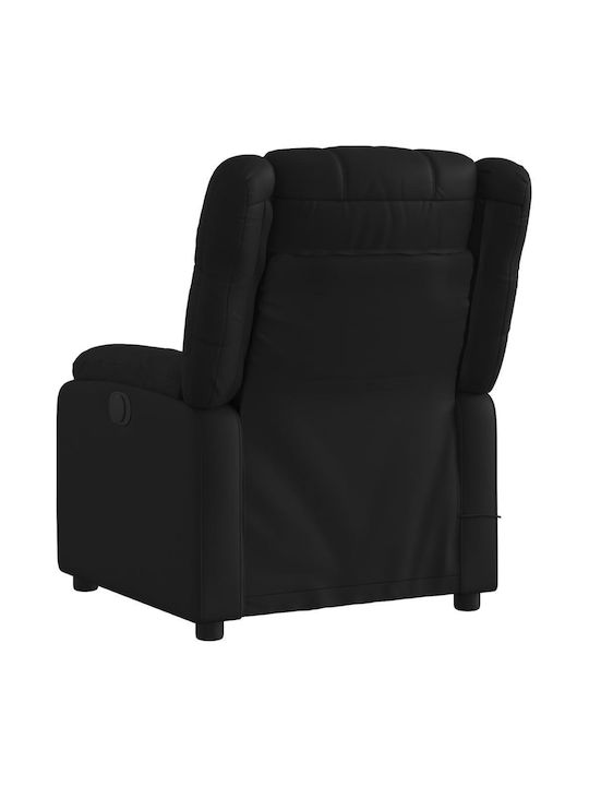 Πολυθρόνα Relax Massage με Υποπόδιο από Δερματίνη Μαύρη 77x95x99cm