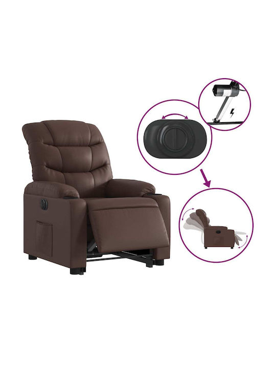 Fotoliu Relax cu Puf din Piele Ecologică Synthetic Leather 75.5x93x99.5cm
