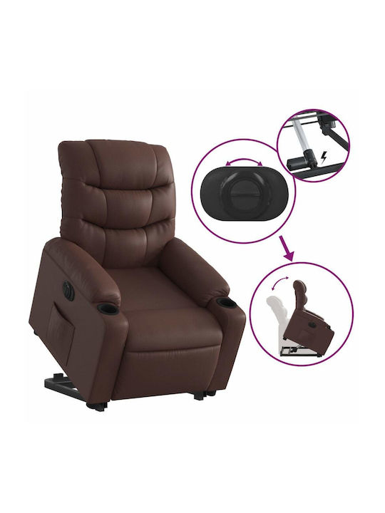 Fotoliu Relax cu Puf din Piele Ecologică Synthetic Leather 75.5x93x99.5cm
