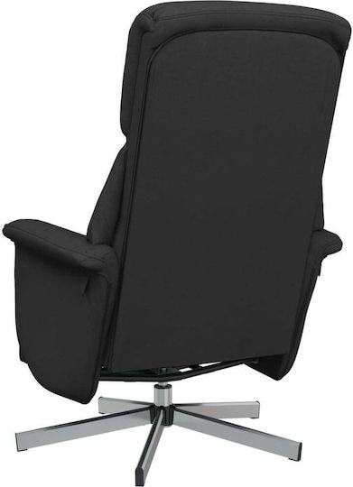Sessel Drehbar mit Fußhocker Black 71x91x105cm