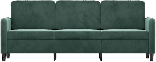 Canapea Cu Trei Locuri Catifelat Verde Închis 198x77x80 cm