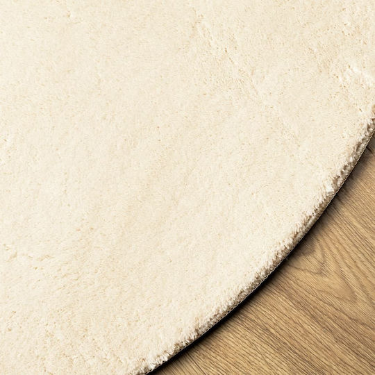 vidaXL Αντιολισθητικό Χαλί Στρογγυλό Κρεμ Φ200cm