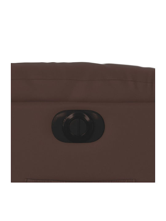 Fotoliu Relax cu Puf din Piele Ecologică Maro 75.5x93x99.5cm