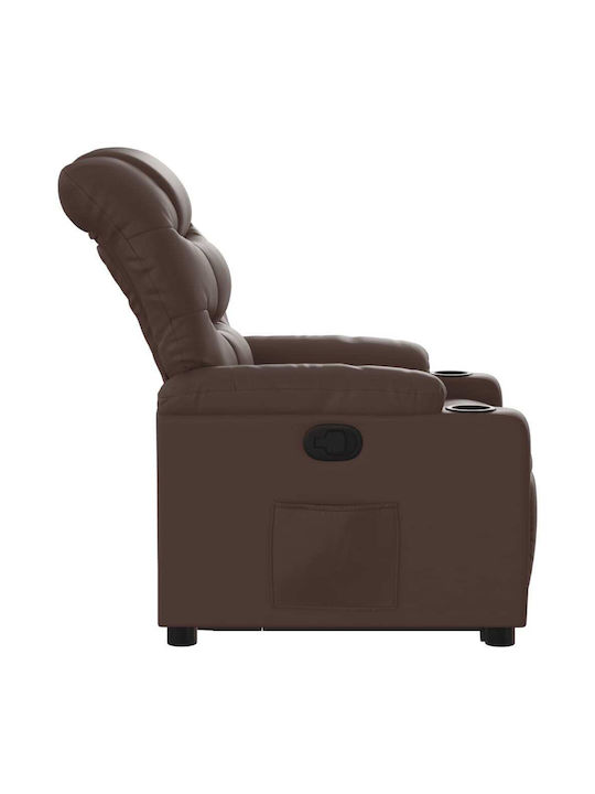 Fotoliu Relax Masaj cu Puf din Piele Ecologică Maro 75.5x93x99.5cm