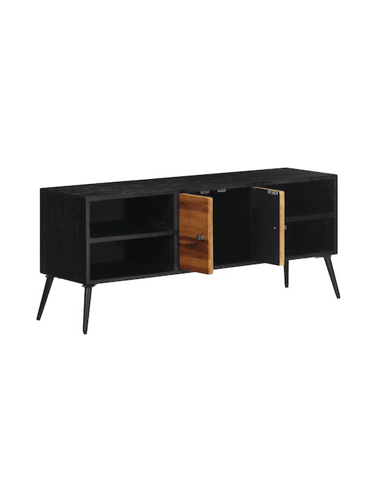 TV Stand from Solid Wood Black L112xW31xH45cm
