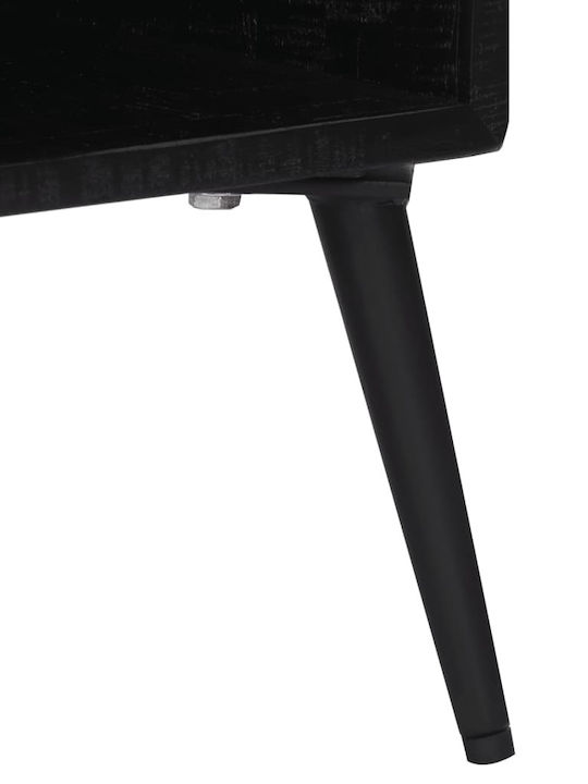 TV Stand from Solid Wood Black L112xW31xH45cm