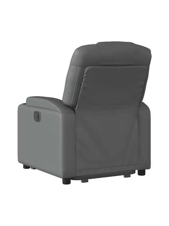 Fotoliu Relax cu Puf din Piele Ecologică Gri 74x88x97cm