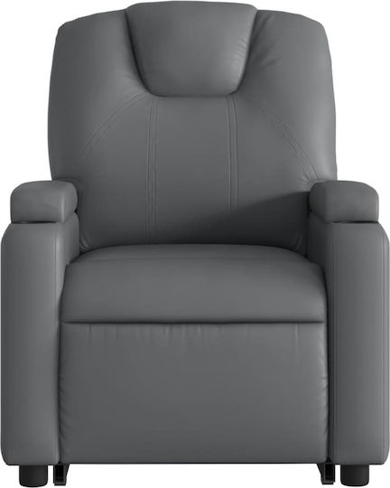 Πολυθρόνα Relax με Υποπόδιο από Δερματίνη Γκρι 74x88x97cm