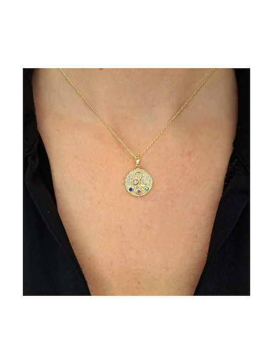 Kosmima Michalis Necklace Zodiac Sign from Gold Plated Silver with Zircon Cancer