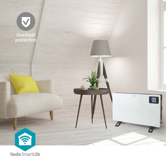 Nedis SmartLife Θερμοπομπός Δαπέδου 2000W με Ηλεκτρονικό Θερμοστάτη και WiFi 59.8x37.5cm Λευκό