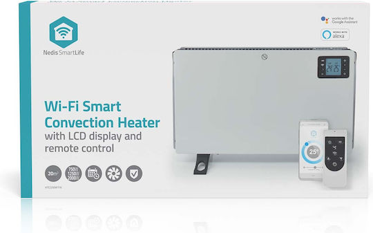 Nedis SmartLife Θερμοπομπός Δαπέδου 2000W με Ηλεκτρονικό Θερμοστάτη και WiFi 59.8x37.5cm Λευκό