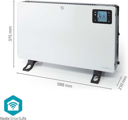 Nedis SmartLife Θερμοπομπός Δαπέδου 2000W με Ηλεκτρονικό Θερμοστάτη και WiFi 59.8x37.5cm Λευκό