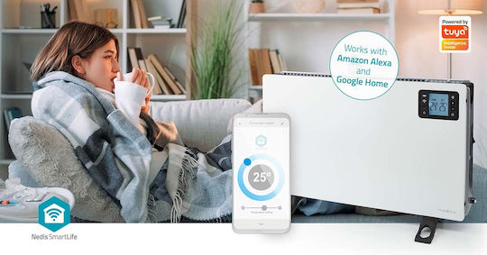 Nedis SmartLife Θερμοπομπός Δαπέδου 2000W με Ηλεκτρονικό Θερμοστάτη και WiFi 59.8x37.5cm Λευκό