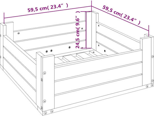 vidaXL Стойка за чадър Дърво Бял 63.5x63.5x26см