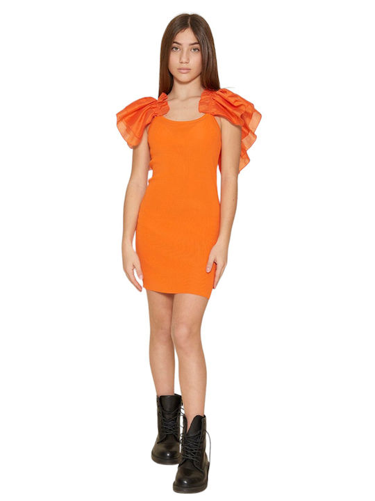 Children's Dress Short Sleeve Orange