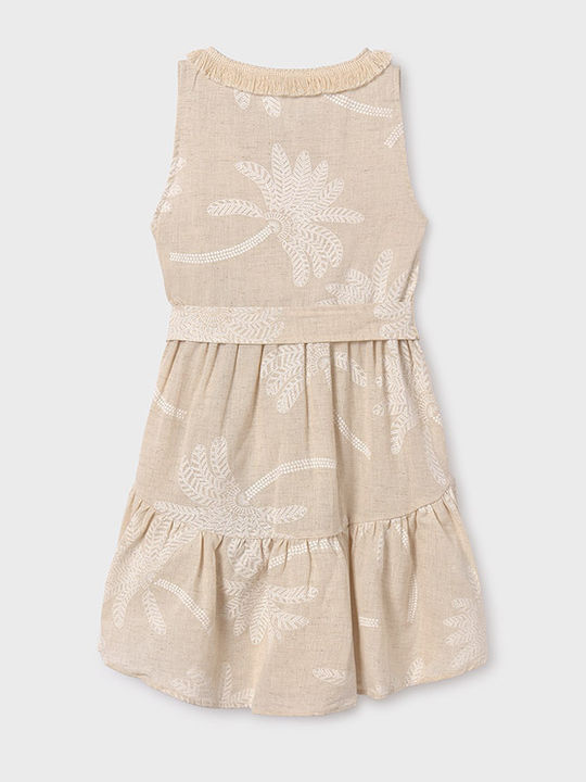 Rochie pentru Copii Fără mâneci In text: In Romanian: In Beige-cream