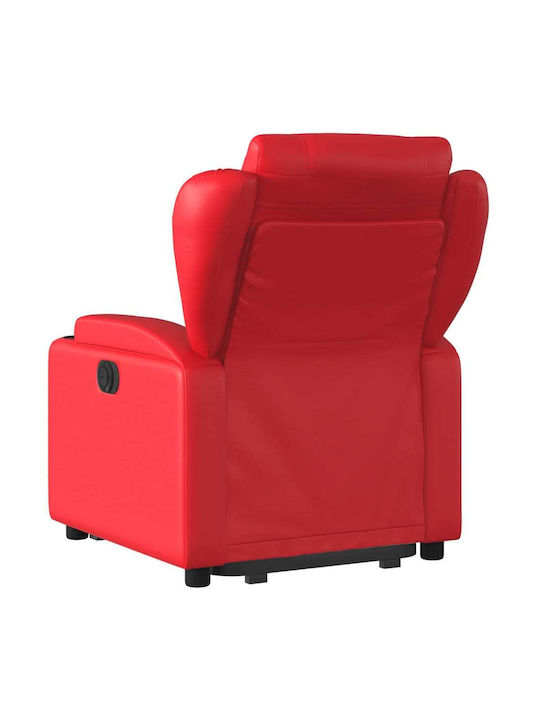 Relaxsessel mit Fußhocker aus Kunstleder Rot 77x94.5x100cm