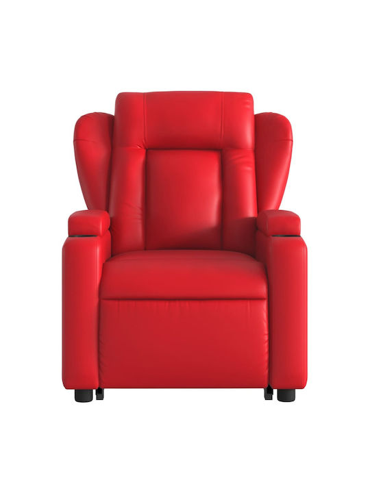 Relaxsessel mit Fußhocker aus Kunstleder Rot 77x94.5x100cm