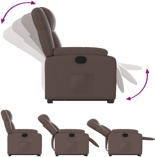 Relaxsessel mit Fußhocker aus Kunstleder Braun 77x95x99cm