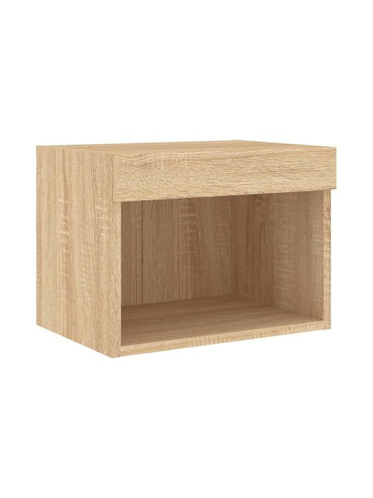 Living Room TV Unit with Lighting Oaks L80xW30cm