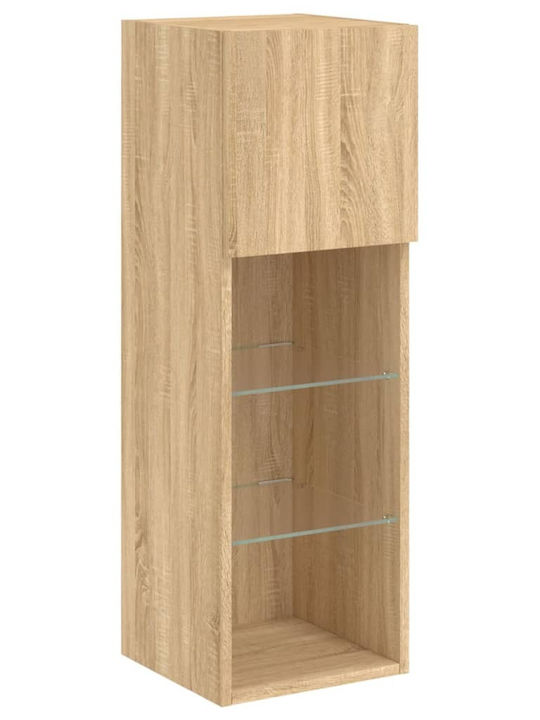 Living Room TV Unit with Lighting Oaks L80xW30cm