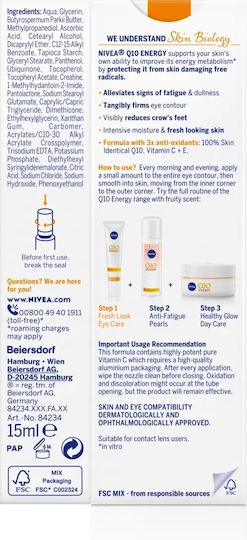 Nivea Q10 Energy Eye Cream for Anti-Aging Dark Circles & Firming 15ml