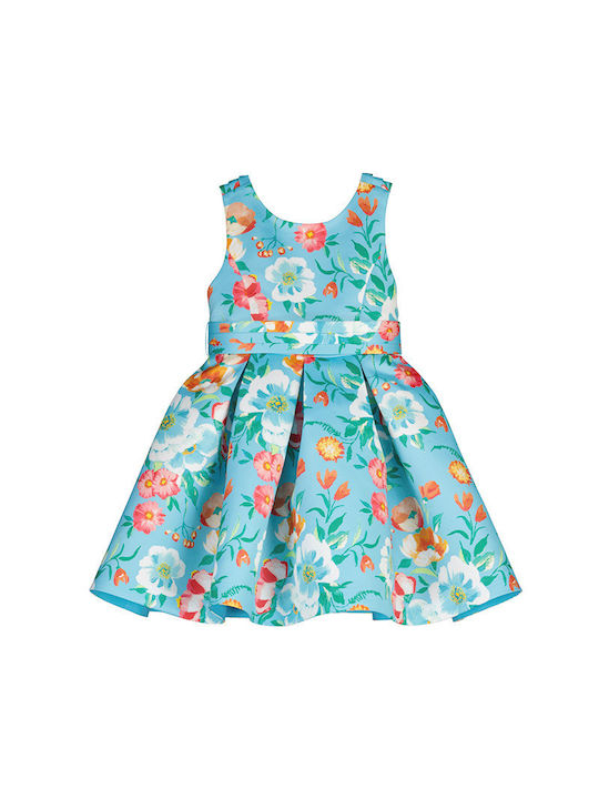 Abel & Lula Mädchen Kleid Satin Turquoise