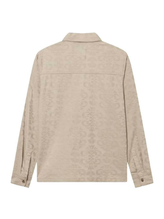 Les Deux Herrenhemd Overshirt Langärmelig Baumwolle Light Desert Sand