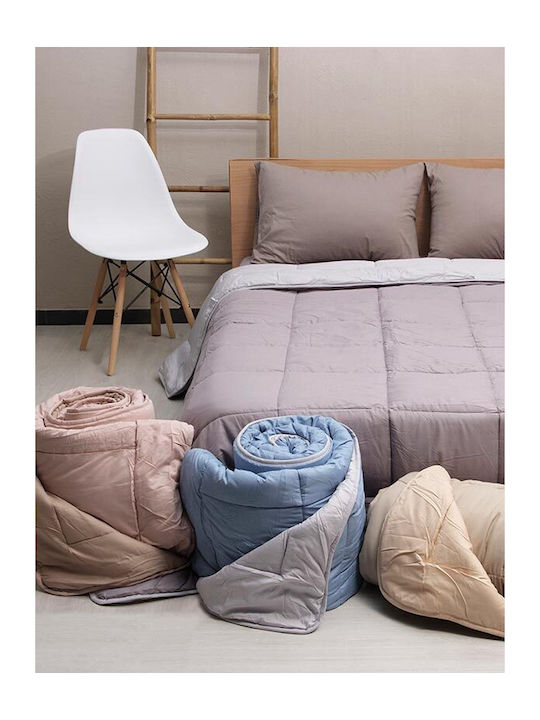 Sunshine Πάπλωμα Υπέρδιπλο με Γέμιση Microfiber 220x240εκ. Micro Beige