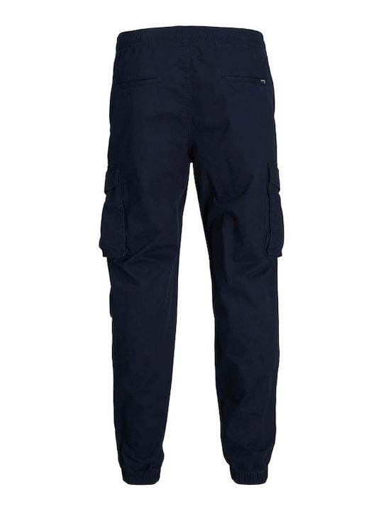 Trousers Cargo Elastic in Loose Fit Dark Blue
