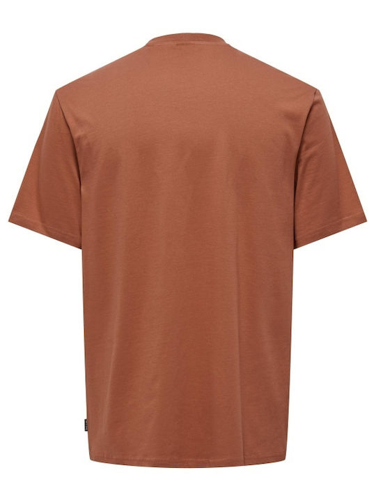 Only & Sons Bluza Bărbătească cu Mânecă Scurtă Copper Brown