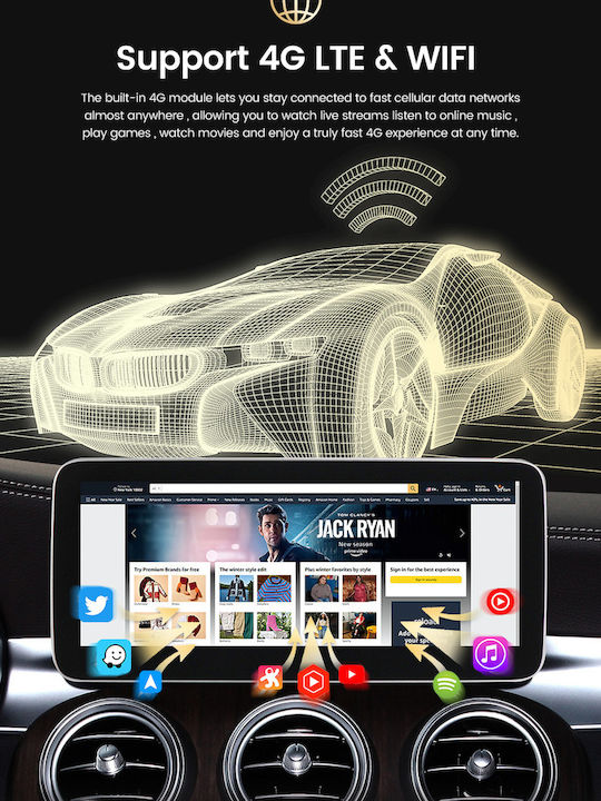 Carmedia Car Audio System for Mercedes-Benz B Class 2012-2015 Bluetooth USB Wi-Fi GPS Apple CarPlay Android Auto with 12.5 Inch Touch Screen