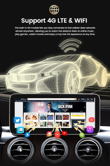 Carmedia Ηχοσύστημα Αυτοκινήτου για Mercedes-Benz B Class 2012-2015 (Bluetooth/USB/WiFi/GPS/Apple-Carplay/Android-Auto) με Οθόνη Αφής 12.5"