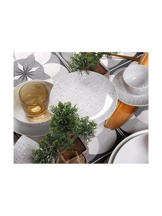 Cryspo Trio Fashion Cereal Serving Bowl Round made of Porcelain Grey with Diameter 16cm