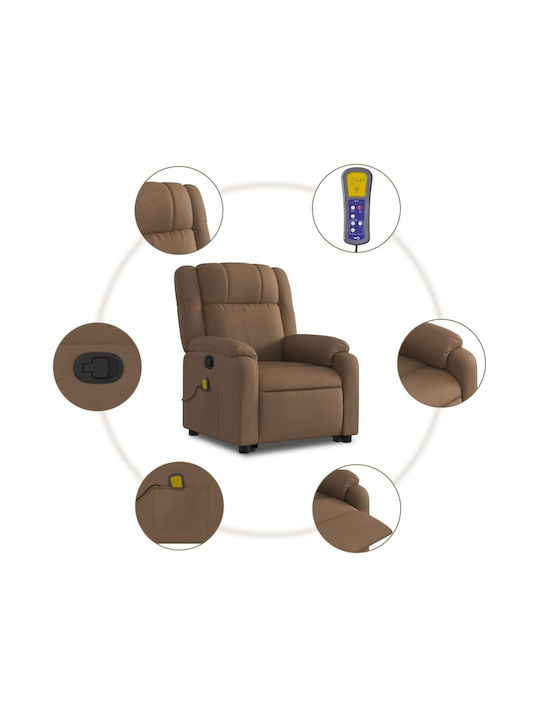 Πολυθρόνα Relax Massage με Υποπόδιο Καφέ 77x95x99cm