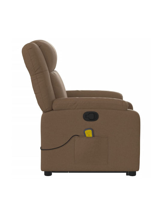 Πολυθρόνα Relax Massage με Υποπόδιο Καφέ 77x95x99cm