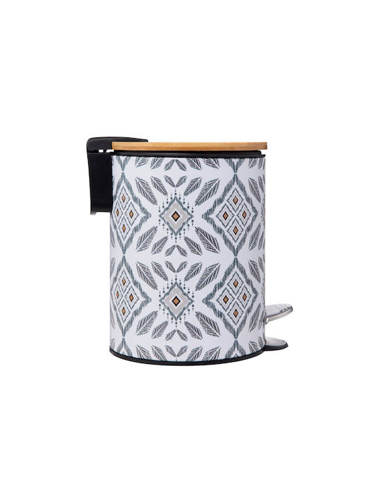 5Five Metallic Bathroom Basket Soft Close 3lt White