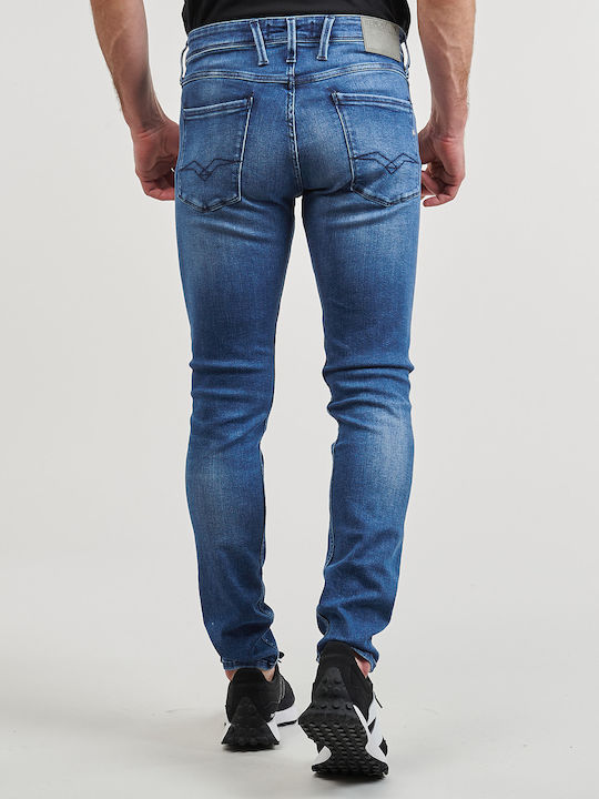 Anbass Men's Elastic Jeans Pants with Skinny Fit Blue