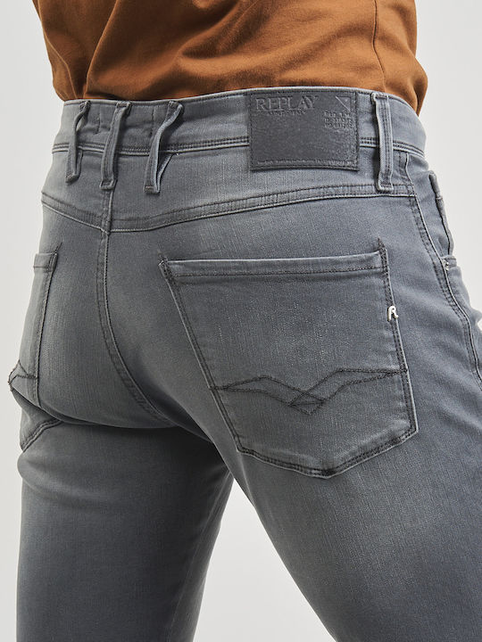 Anbass Ανδρικό Παντελόνι Τζιν Ελαστικό με Skinny Εφαρμογή Γκρι