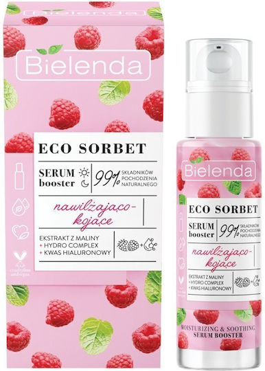 Bielenda Eco Sorbet Малина Успокояващ и Хидратиращ Бустер за Лице с Хиалуронова Киселина 30мл